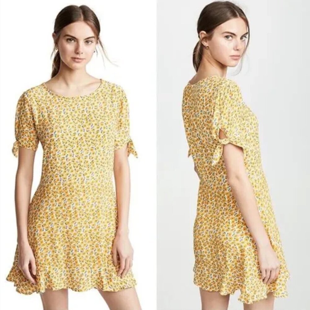 Faithfull The Brand Yellow Marguerite Flower Daphne Dress